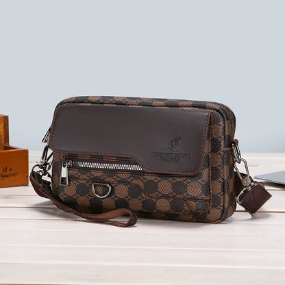 Business Men's Clutch Bags High Quality PU Leather Man's Small Shoulder Bag Multi-Functional Men Handbag Bag With Waist Strap