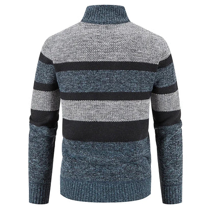 Autumn Winter Sweater Men Warm Cashmere Cotton Blended Pullovers Cardigan Men Fashion Casual Stand Collar Breathable Men Jackets