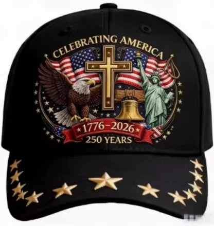 250th Anniversary Patriotic Baseball Caps, Retro Embroidered Adjustable Hats, Independence Day Gifts for History Enthusiasts