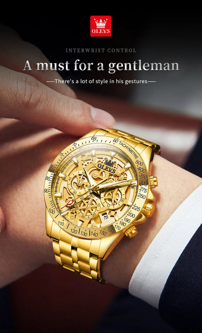 OLEVS 9913  Men's Watches Original Quartz Watches For Men Waterproof Luminous Chronograph Date 24 Hours Watches Luxury Men