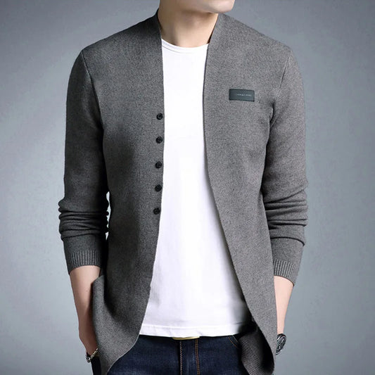 Men Spring Autumn Fashion Thin Sweater Coats Men Slim Fit V-Neck Cardigan Clothing Male Casual Knitted Jackets