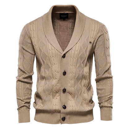 Men Cardigan Casual V-Neck Long Sleeve Sweater Men Coat